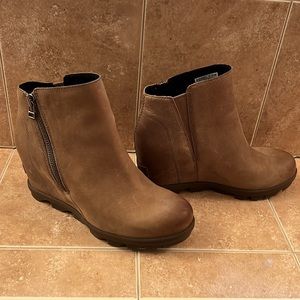 Leather Sorel booties; waterproof
